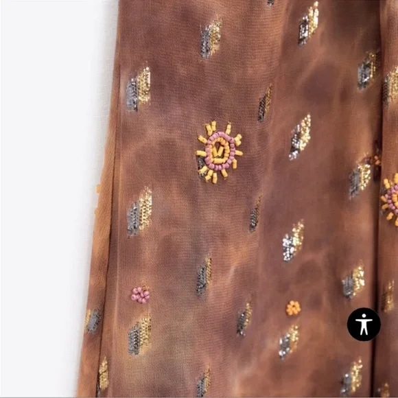 Ara Mauve and Gold Patterned Dress - Picture 7 of 10